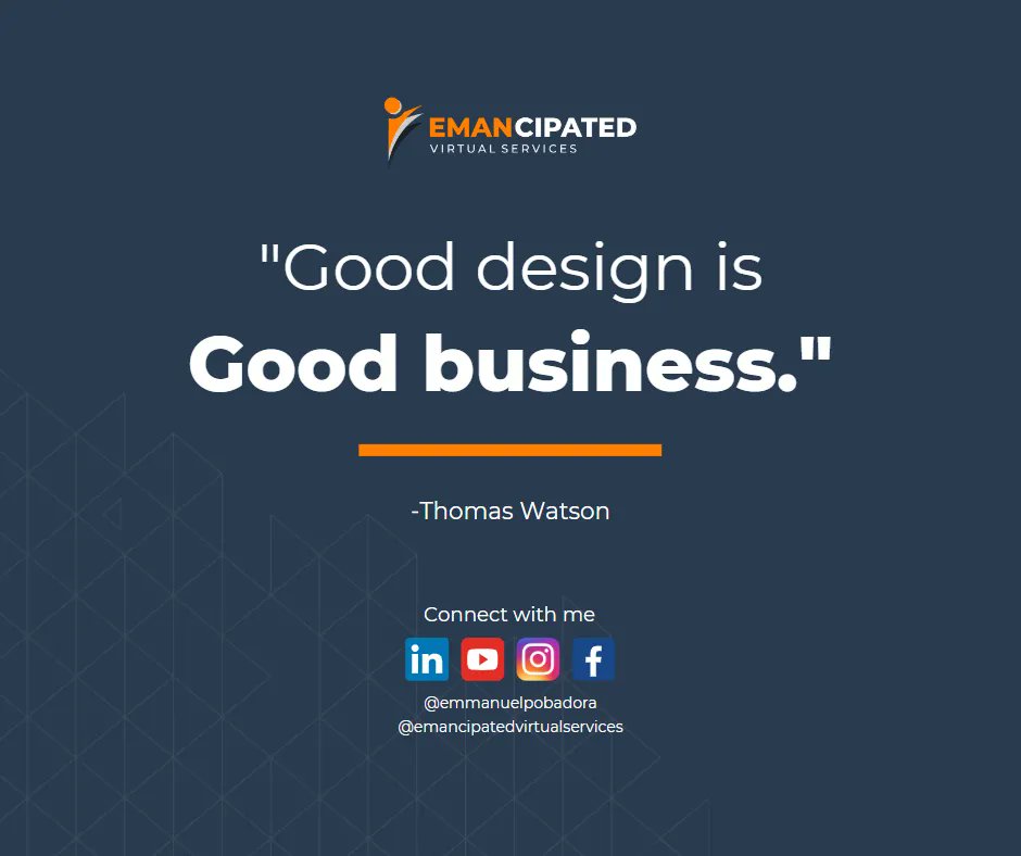 EmmanPobadora's tweet photo. Good Design is Good Business 🙌🫡 

#valuablecontent #value #consistency #consistent #beprofitable #ContentMarketing #EmancipatedVirtualAssistant #EVS 
#yourawesomeva #filipinovirtualassistant #virtualassistantph
#VAPH #VirtualAssistant #VirtualAssistantPH
#GraphicDesign https://t.co/ps0RjW4coM
