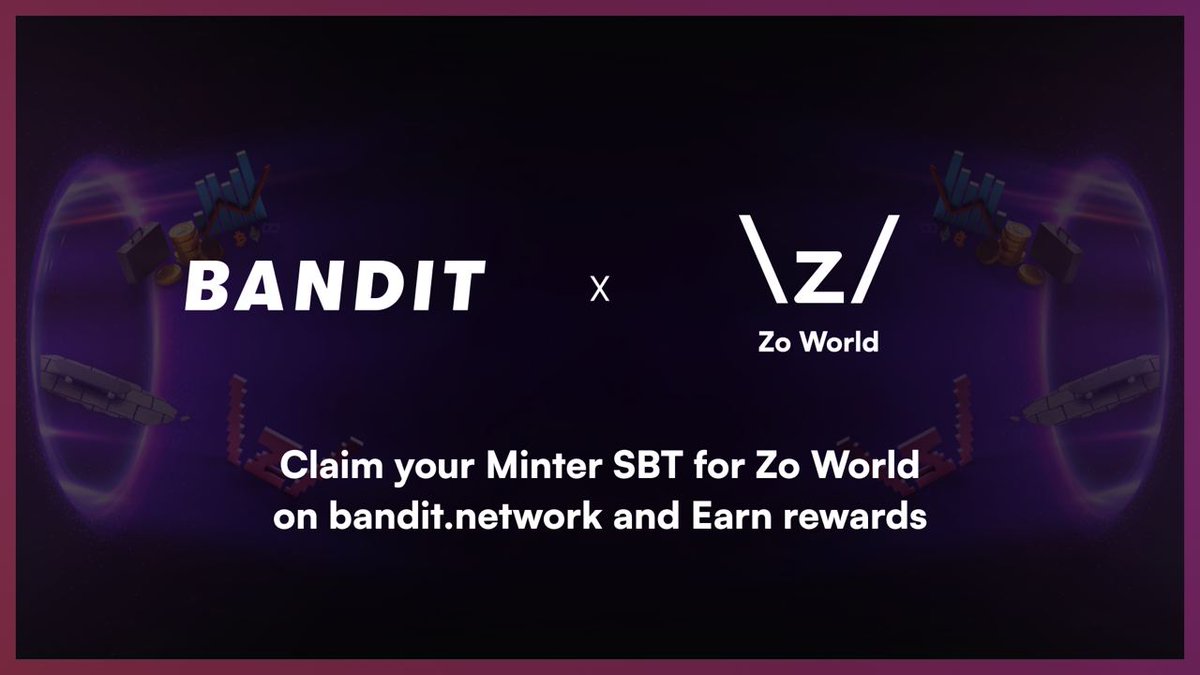 The_Zo_World's tweet photo. We are thrilled to announce our partnership with @OnBndit, a
cutting-edge NFT Mint Aggregator that springboards innovative
projects🚀
As part of our partnership claim
⚡️Minter SBT
⚡️Unstoppable Domain
⚡️Upto 1000 $BAD Token wrapped Bandit NFT
Claim:https://t.co/M14nuTLm2U https://t.co/ErKl7YDaWV