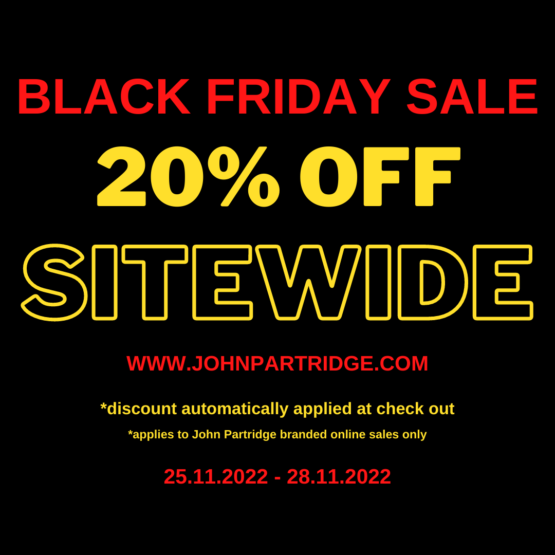 johnpartridgeco's tweet photo. We're excited to announce that Black Friday is now here and we have the perfect deals on all your favourite items! Get 20% off sitewide today until 28th November. https://t.co/BJjz5aFy6b