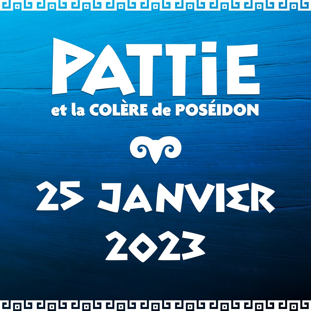 tatprodofficial's tweet photo. 𝑷𝒂𝒕𝒕𝒊𝒆, c’est dans 2 mois ! 🔱
Le prochain film TAT, une comédie d’aventures mythologiques à découvrir en famille, le 𝟮𝟱 𝗷𝗮𝗻𝘃𝗶𝗲𝗿 𝟮𝟬𝟮𝟯 𝗮𝘂 𝗰𝗶𝗻𝗲́𝗺𝗮 !
📽️ Film de David Alaux, distribué par @Apollo_Distrib
#tatproductions #filmtat #studio3d #sortiecinema https://t.co/xw5rvYtZzL
