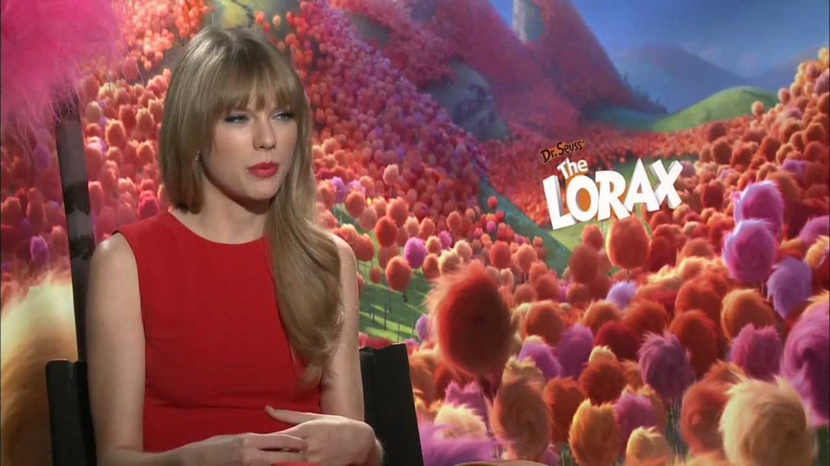 everlorefolk's tweet photo. i think it would be really funny to Meet Taylor Swift but, not mention any albums or music and instead thank her for her work in the 2012 animated film, THE LORAX https://t.co/vvDUrVOamW