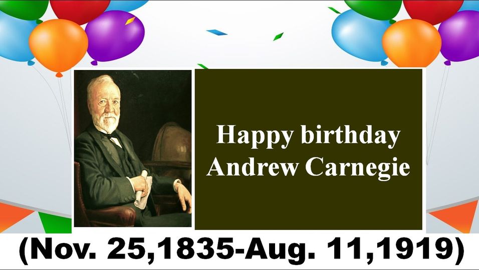 CrixandyJohn's tweet photo. Andrew Carnegie, a Scottish-American industrialist was born today of 1835. https://t.co/NANiezr0PG