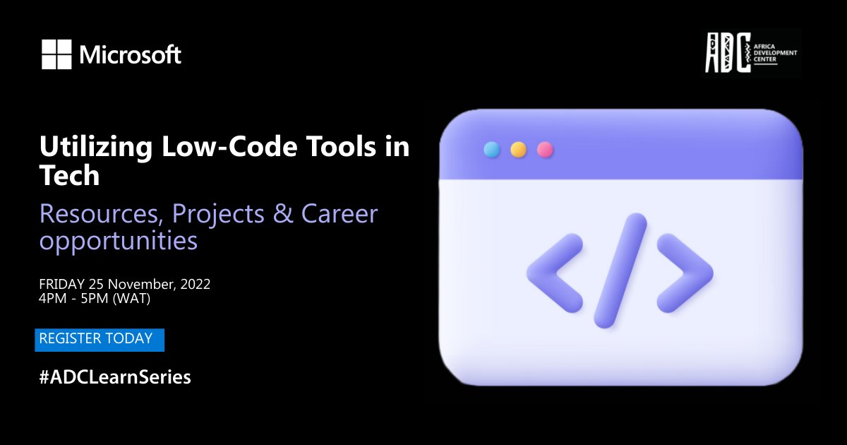 MicrosoftADC's tweet photo. Low-code and no-code programming is gaining traction among professional developers. 👨‍💻 👩‍💻 

Participate in the #ADCLearnSeries later today, and hear from Microsoft developers, on why this is the case! 👇 👇 

https://t.co/aKxvRFIdV1 https://t.co/lgEXtbfvRZ