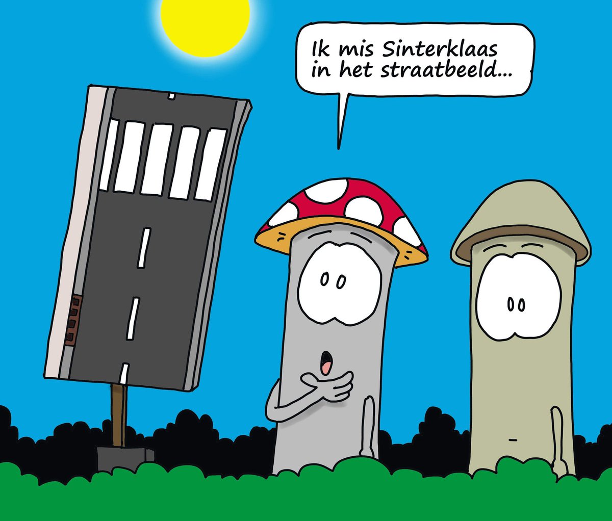 StudioSchagen's tweet photo. Waar is Sinterklaas toch? Steeds meer en meer neemt Kerst het over. Sinterklaas verdwijnt uit het straatbeeld. #sinterklaas #kerst #straat #straatbeeld #cartoon #tekening #woordspeling #woordgrap #gezwam https://t.co/jAbrIc88xN