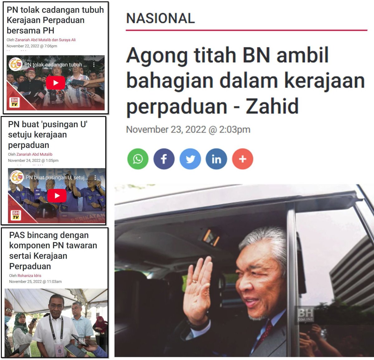 NajibRazak's tweet photo. BN join PH = khianat orang Melayu.

PN/PAS join PH = tak khianat orang Melayu.

Bukan begitu?

Nak tahu kisah sebenar, kita cuma perlu tengok time-line. https://t.co/oxZGYuDDPF