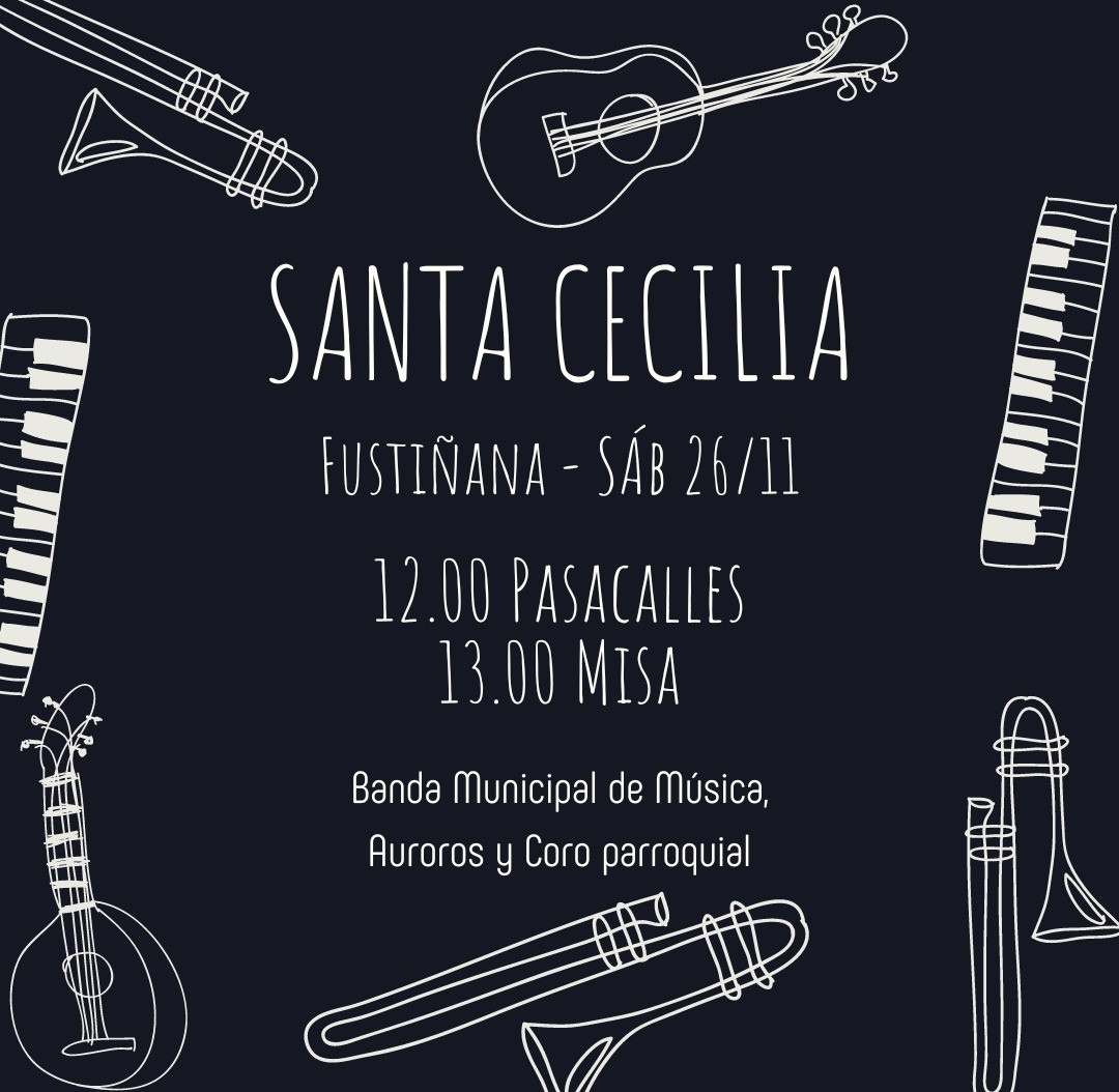 qhaceryadondeir's tweet photo. Mañana sábado 26 de noviembre en #Fustiñana se celebra Santa Cecilia

🎼🎹🎵🎶
🪘🥁📯🎺

#SantaCecilia2022
#AyuntamientoDeFustiñana 
#BandaDeMúsicaDeFustiñana https://t.co/7tCaiiTjKb