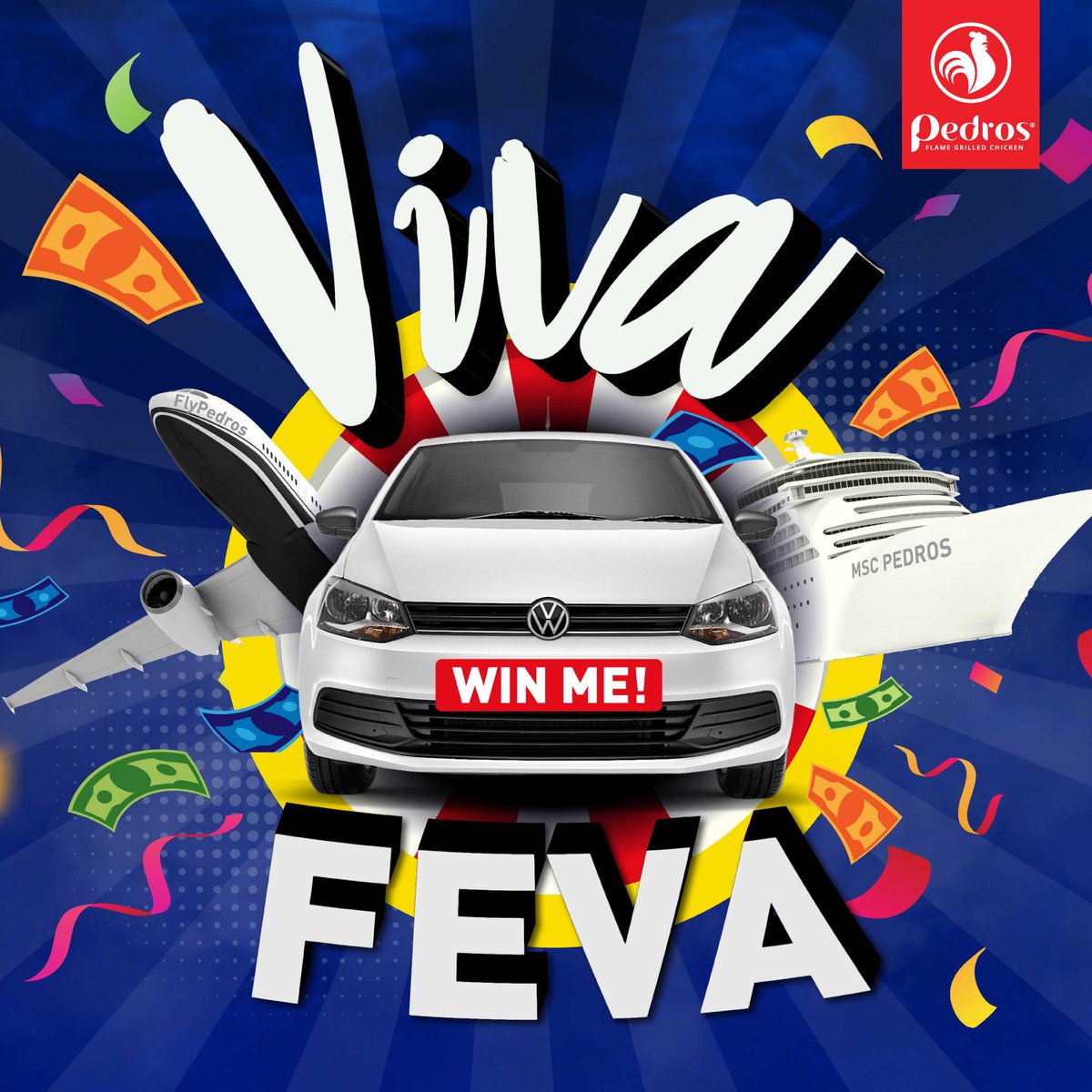 PedrosChicken's tweet photo. It’s VIVA FEVA time! Purchase the Full Chicken Paella or Chicken Strips Paella for a chance to WIN a VW Polo Vivo and other Incredible Prizes!
Competition closes January 15, 2023.
T’s&amp;C’s: https://t.co/o65stssRPo 
#VivaFeva #YouMeanPedros https://t.co/4IsSBenNJ0