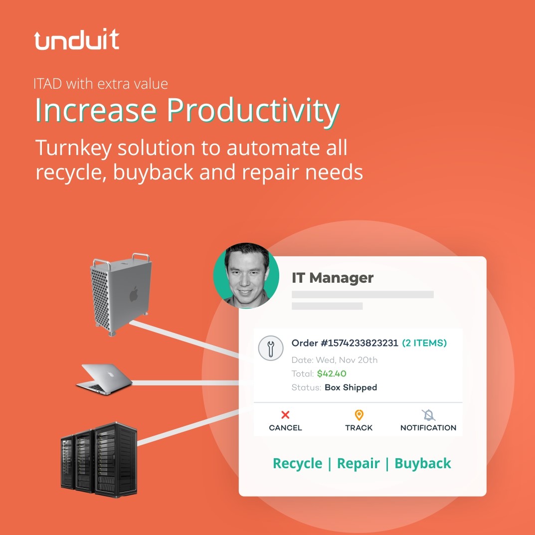 UnduitLLC's tweet photo. Choose Unduit's ITAD services and boost your device lifecycle management productivity.

Request a free demo of our platform: https://t.co/mlaEAFtR38 https://t.co/gCLEATenDW
