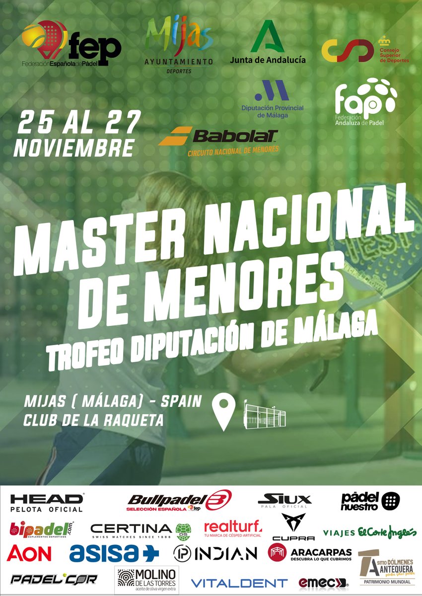 👉Este fin de semana, ocho jugadores y jugadoras del #CPDamm viajan a Mijas para participar en el Máster Nacional de Menores. 

Los primeros partidos empiezan hoy a las 15:00h. ¡Mucha suerte a tod@s!