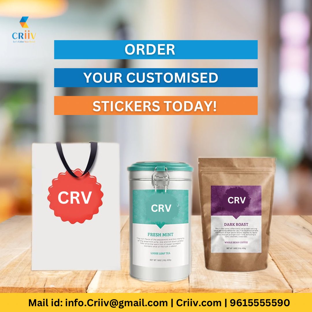 criiv_india's tweet image. Get your product stickers in any size!

.
.
For more details please visit our website Criiv.com or call us @ 09615555590

.
.
#criivindia #productlabels #stickerprint #primiumquality #labelsprinting #label #labels #labelling #paperlabels #productpromotion #customlab