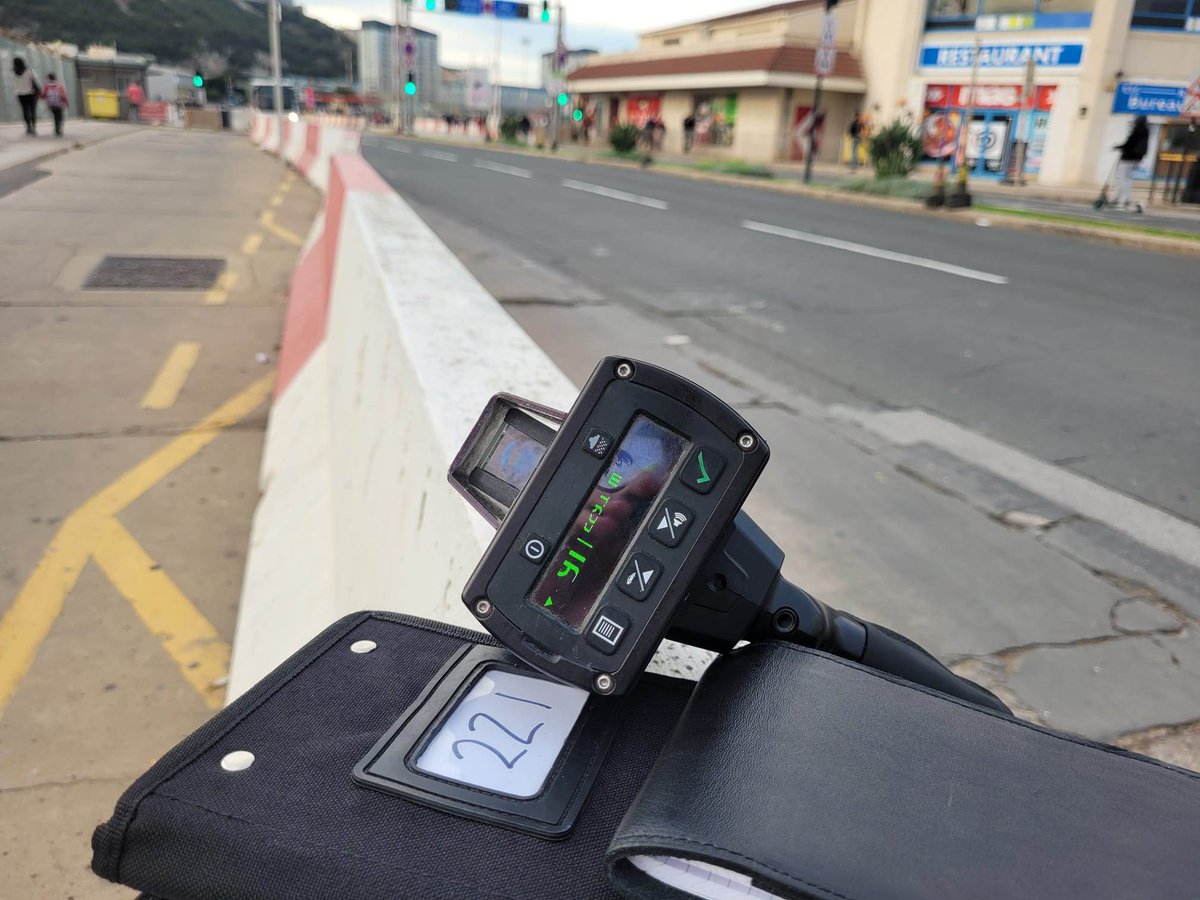 RGPolice's tweet photo. Slow down!
This morning an officer clocked a Spanish motorcyclist doing 91kph across Winston Churchill Avenue.
The man, 30, was reported for #DangerousDriving.
Three other motorists were also fined for doing over 70kph.
We can’t be everywhere, but we can be anywhere.
#gibraltar https://t.co/KAk6K5S12m