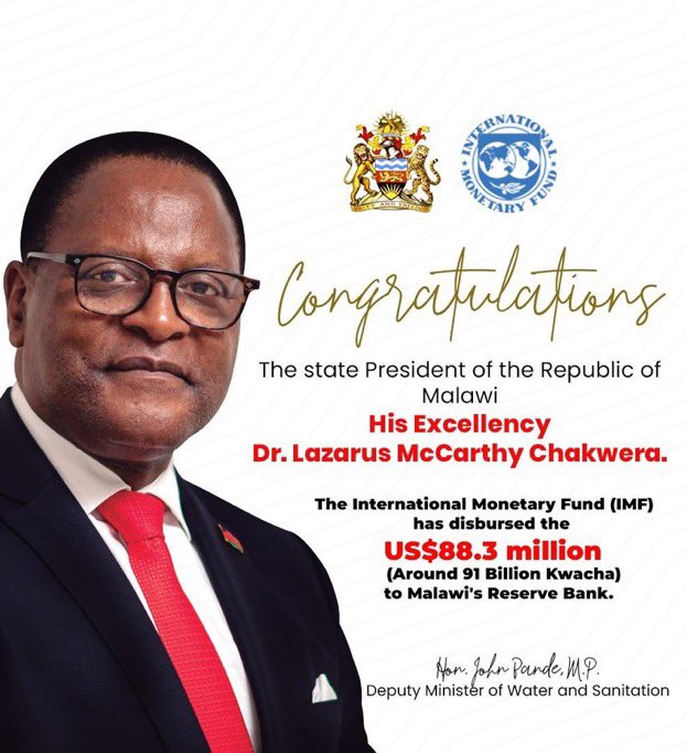There is something wrong with Africa. 

IMF gave Malawi a loan of $88 million. Cabinet ministers rolled out adverts to congratulate their president, Mr Lazarus Chakwera for the loan. 

Unbelievable!