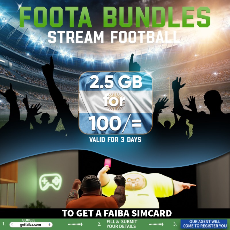 FaibaMobile's tweet photo. Stream Footah Non Stop on Faiba Mobile!!

To get your Faiba SIM Card

1. Click https://t.co/PdGfaWxNGz
2.Fill &amp; submit your details
3. Our agent will come to register you.

#FaibaMobile