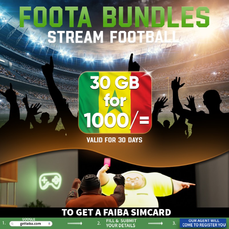 FaibaMobile's tweet photo. Stream Footah Non Stop on Faiba Mobile!!

To get your Faiba SIM Card

1. Click https://t.co/PdGfaWxNGz
2.Fill &amp; submit your details
3. Our agent will come to register you.

#FaibaMobile