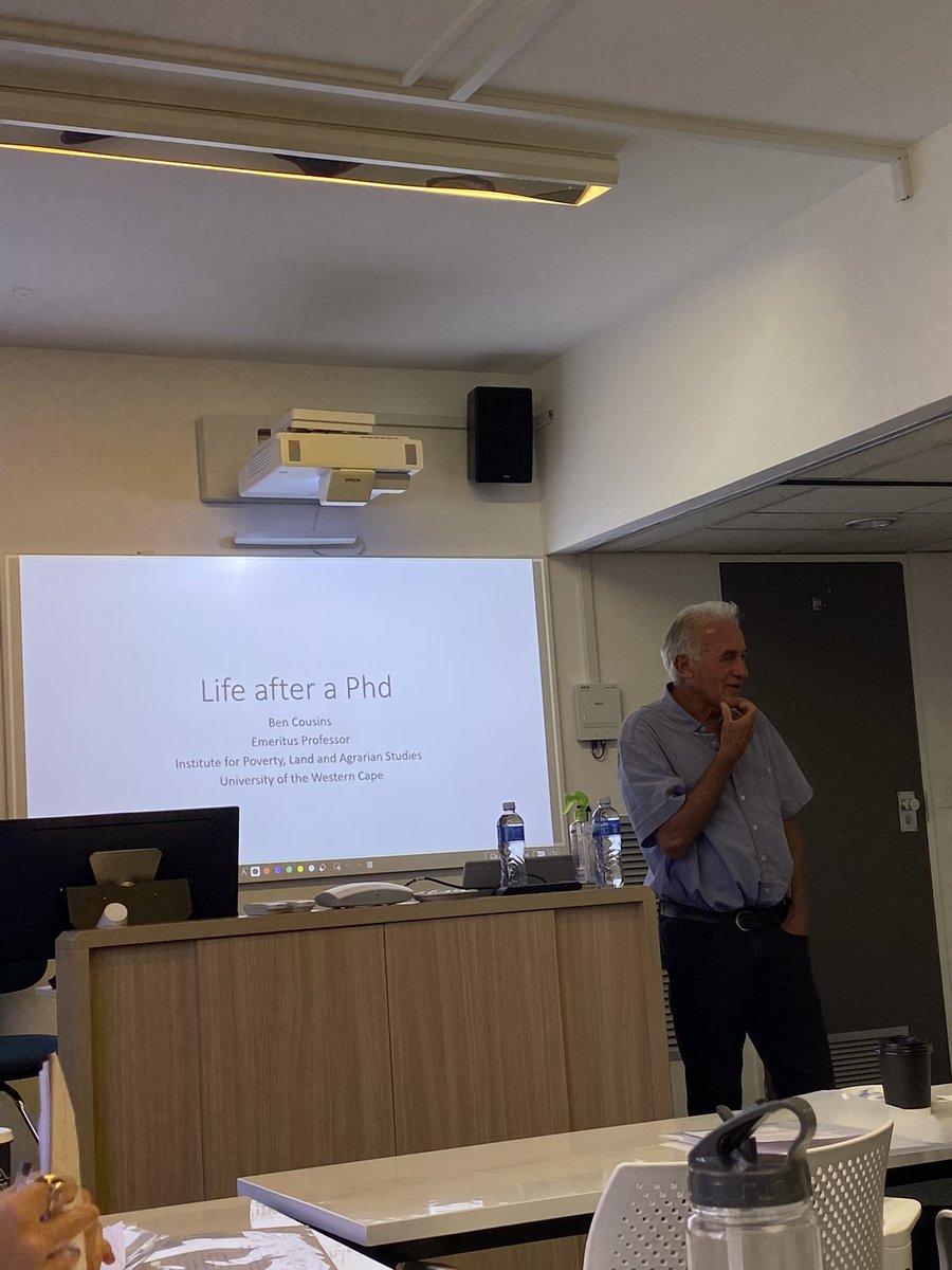 The incredible Emeritus Professor Ben Cousins presenting “Life after a PhD” 👩🏽‍🎓🧑🏽‍🎓 #YSIStellies