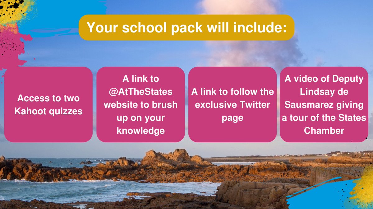 Has your school received its <a href="/atthestates/">@ The States</a> pack yet? Use your pack to find out more about how the island's government works, or discover information on its history and voting system. loom.ly/3QKjTsU