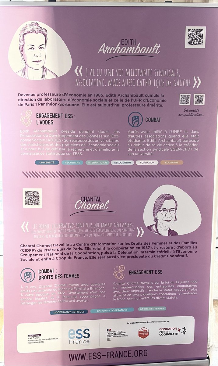 ⁦<a href="/camille_dorival/">Camille Dorival</a>⁩ ⁦<a href="/AlterEco_/">Alternatives Economiques</a>⁩ ⁦<a href="/ESS_France/">ESS France</a>⁩ rendre visible le rôle des femmes dans l’ESS 👍 justice et démocratie 👏 à nos membres ⁦<a href="/RevueRecma/">Recma</a>⁩ et merci pour leurs apports essentiels 😘! <a href="/MarleneSchiappa/">🇫🇷 MarleneSchiappa</a>⁩ ⁦⁦<a href="/tduverger/">Timothée Duverger</a>⁩ ⁦⁦<a href="/CoopFR/">CoopFR</a>⁩