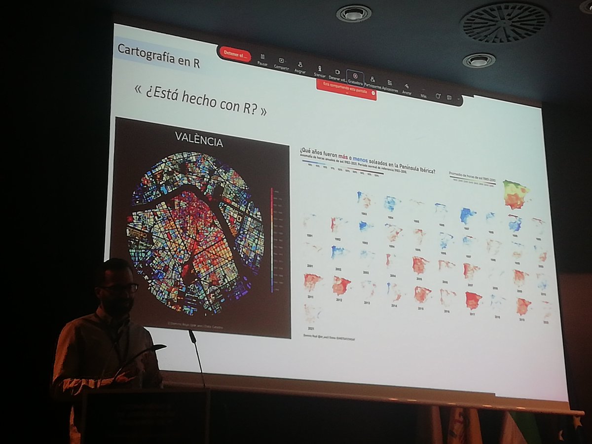 ¡Buenos días! Ahora @dr_xeo mostrando todo el potencial de R para cartografía / mapas / GIS #XIIJRes