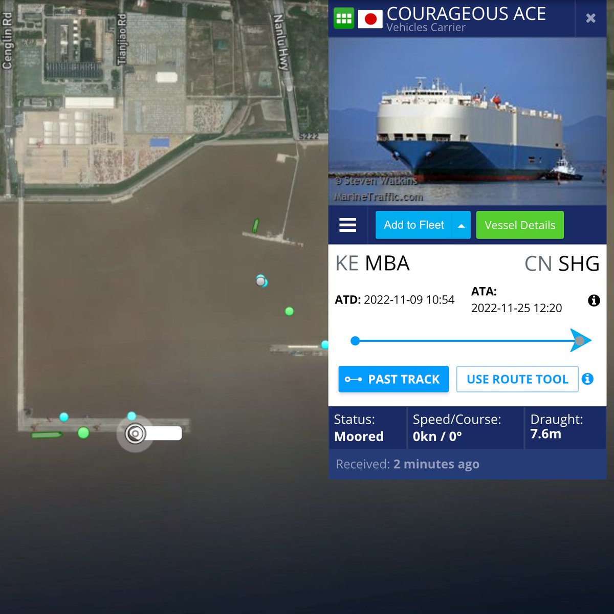 #CourageousAce is the next international ship loading Teslas at Shanghai Luchao port

#23 ship in Q4
(#0 from )

$TSLA #Tesla #Model3 #ModelY #TeslaCarriers
bit.ly/TeslaCarriers