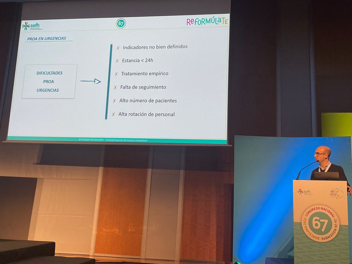 sefhcongreso's tweet photo. PROA en urg. Dificultades en su implantación:
❌ indicadores no bien definidos
❌ estancia <24h
❌ tto empírico
❌ falta seguimiento
❌ ⬆️num pacientes
❌ ⬆️rotación personal

🔜 Proyecto grupo @red_faster @GrupoAFinf_SEFH para definir indicadores

En #sefh22 con @JESUSRUIZRAMOS1 https://t.co/op08ZGGTFu