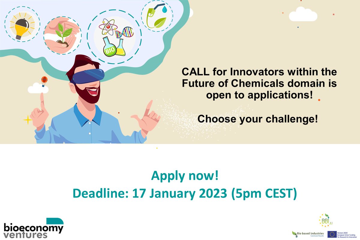 Are you a #Startup wanting to develop solutions for #bioeconomy sector under the #futureofchemicals domain? Visit our BV Platform, chose 1 #challenge and apply with #innovative solutions to <a href="/BioeconomyV/">BioeconomyVentures</a> 2nd #opencall! 
👀 Read the press release and apply!
bioeconomyventures.eu/wp-content/upl…