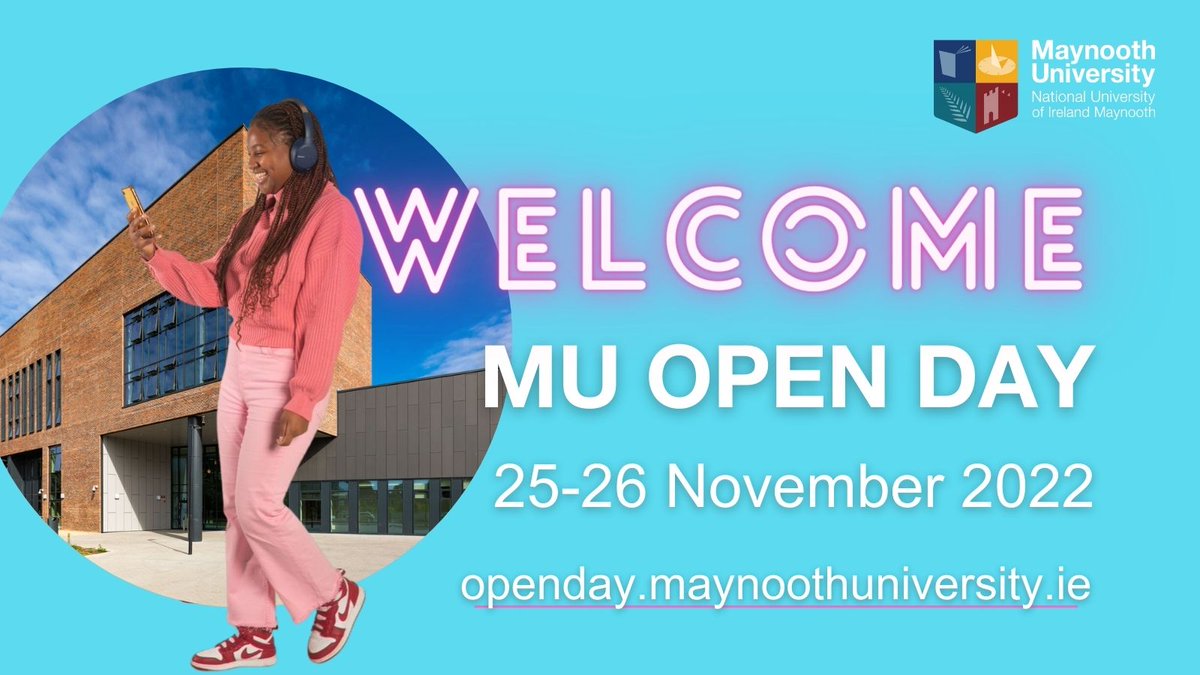 MaynoothUni's tweet photo. Welcome to everyone joining us on campus today and tomorrow for our Open Days! You can take a look at Open Day timetables at https://t.co/xW3Q2DMj72
#MUOpenDays https://t.co/BTYnHaJHjf