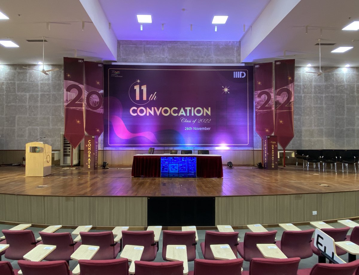 IIITDelhi's tweet image. 1 Day to go for the 11th Convocation of IIIT-Delhi!!

#IIITDClassof20222, we are excited... Are you?? Let us know in the comments below...

#IIITD #IIITDConvocation  #11thConvocation