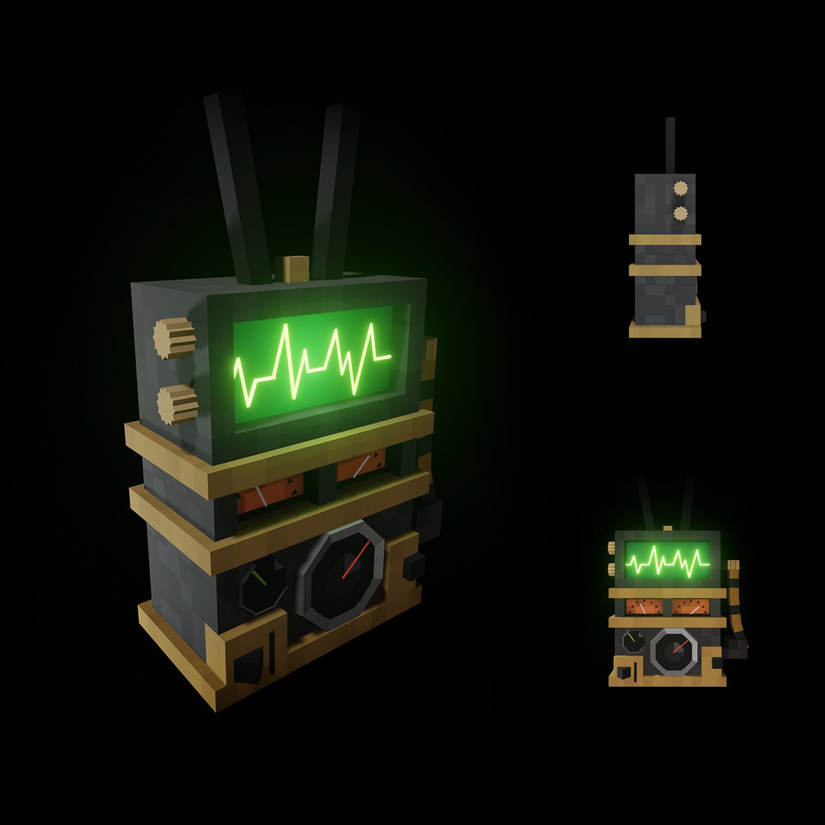 HelloHelpUsGame's tweet image. How to hear a monster if he not only does not know your language, but also speaks in inaudible frequencies? Special radio receiver.

#SandboxHorror #Sandbox #voxelart