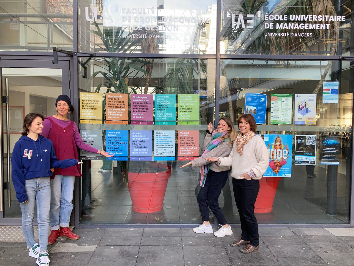 UnivAngers's tweet photo. En ce #25novembre, journée de lutte contre les #violencesfaitesauxfemmes l’UA déploie la campagne #UNIUNIE sur ses murs. Victimes ou témoins de #VSS, discriminations ou harcèlement, ne restez pas seul·es : contactez la cellule d’écoute de l’UA : https://t.co/P6dLvXcLw8 https://t.co/IYudyG5Zpy