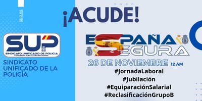 Sup_Policia's tweet photo. 🤔¿Puede un #EstadoDemocrático tener ciudadanos de tercera?
👊Exigimos el mismo trato que se les da a los #Policías autonómicos y locales
👮🏻‍♂️👮🏻‍♀️Mañana #26N todos a #Madrid
✅️#JubilacionDignaGCyPN 
✅️#JornadaLaboralDigna 
✅️#ReclasificacionGrupoB https://t.co/x60euglNU9