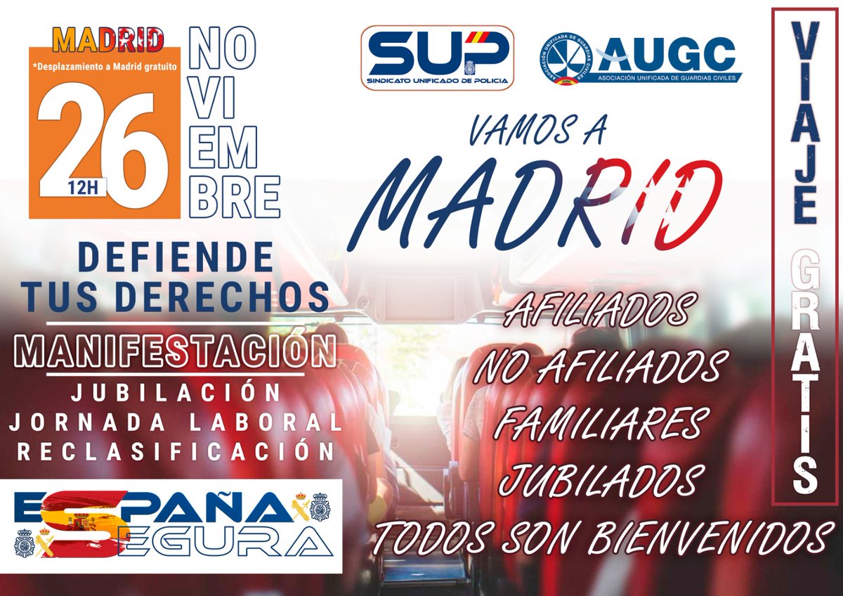 Sup_Policia's tweet photo. 😡¿Por qué se empeñan en tratar a #Guardias Civiles y #Policías como ciudadanos sin #Derechos? 
👥️Mañana a las 12:00H saldremos a las calles de #Madrid. #JubilacionDignaGCyPN #JornadaLaboralDigna #ReclasificacionGrupoB https://t.co/r70zYT8qcK