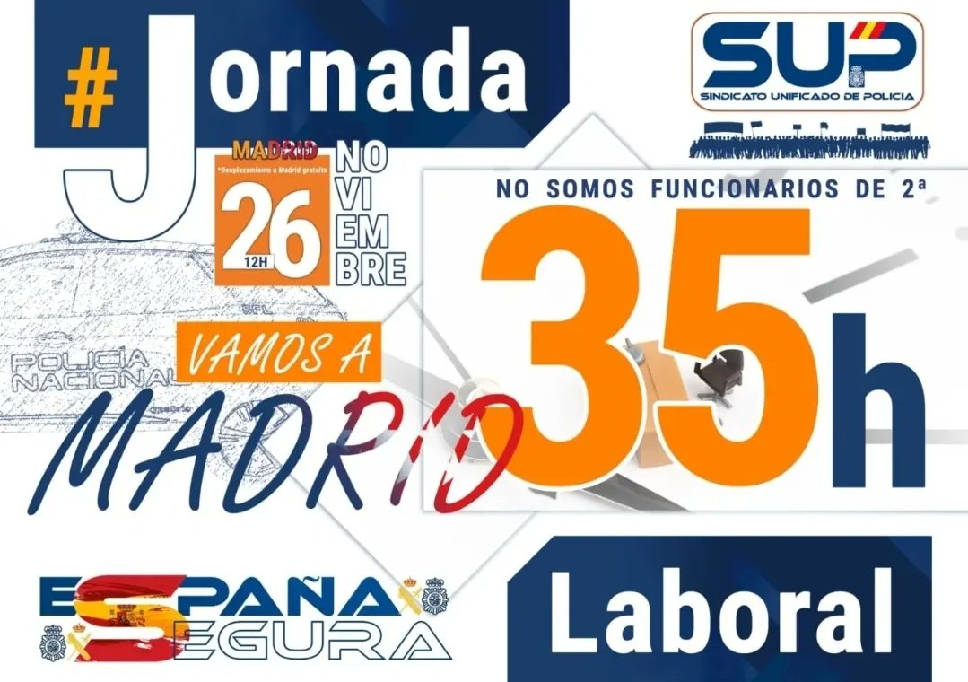 Sup_Policia's tweet photo. Por una #JubilacionDignaGCyPN por #JornadaLaboralDigna por una #ReclasificacionGrupoB 
Mañana todos a Madrid #26N https://t.co/vgRaoaQrb6