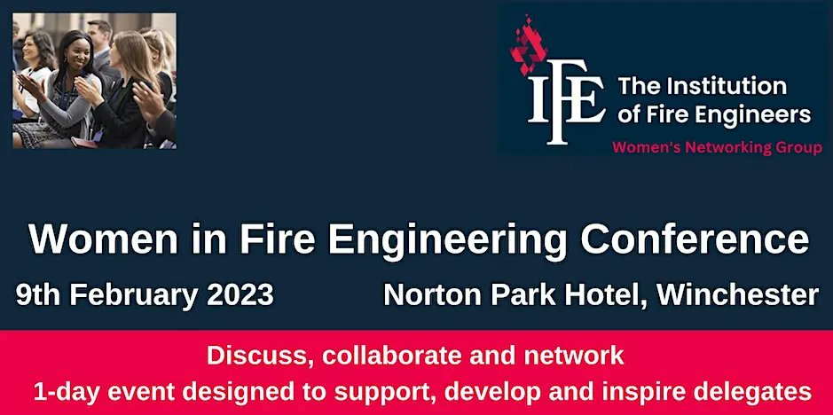 ifeglobal's tweet photo. The Institution of Fire Engineers Women's Networking Group is excited to present a one day conference open to all, aimed at supporting, developing and inspiring delegates. Find out more at: https://t.co/IHC4YmeeVx
#FireSafety #FireEngineering #CPD #FireSector https://t.co/TgrTq5ZWBo