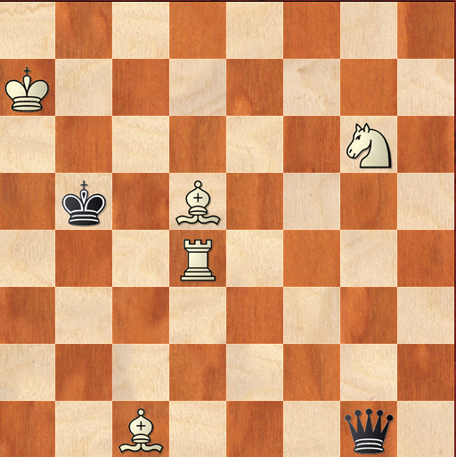 SteffenNielsen8's tweet photo. White may well have a winning material advantage (5 pawns up, actually), but Black threatens 3 different captures all leading to draws by material. How to deal with them all for White?

White to move and win. Nielsen original 2022.

#endgamestudy

(1 of 2) https://t.co/kebCP2qvsC