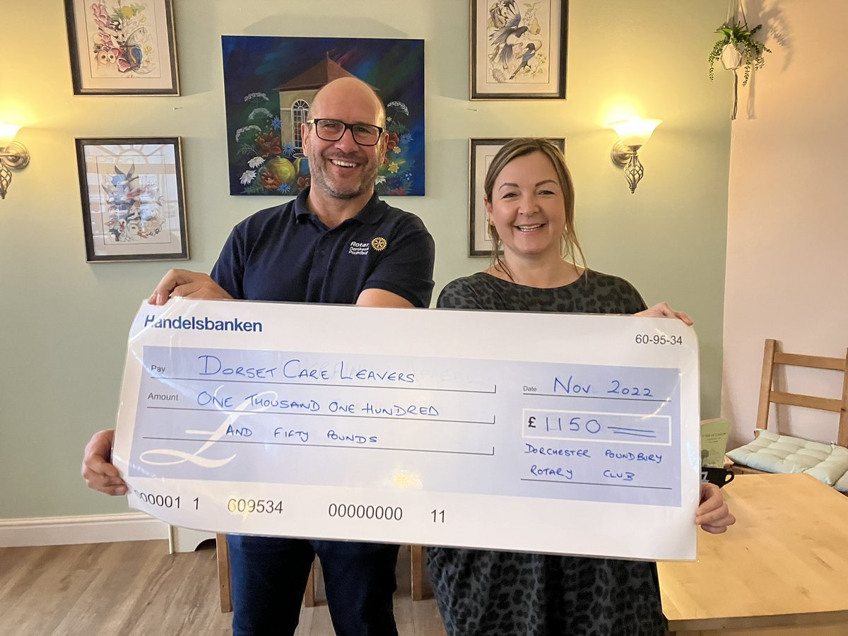 friendsofdccl's tweet photo. What a FAB Friday already 💙

Lovely breakfast at the Cafe Octagon and then we were presented with an incredible cheque from @PoundburyRotary and President @MarcusFoice. https://t.co/0IyyKlLAta
