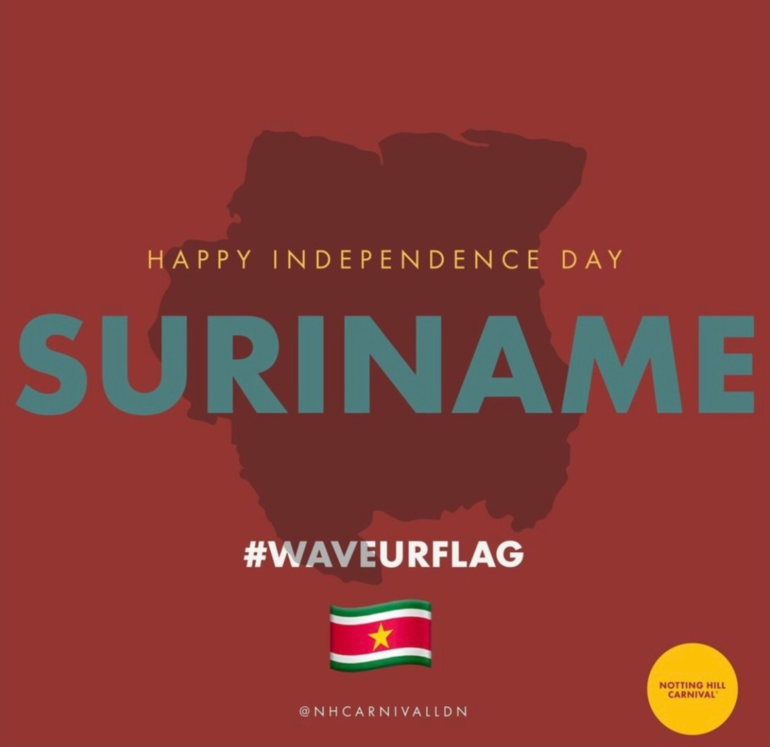 Happy Independence Day to Suriname! 🇸🇷🇸🇷🇸🇷🇸🇷🇸🇷 #NHC #NottingHillCarnival #Suriname #IndependenceDay #CaribbeanIndependence #Caribbean #HappyIndependenceDay