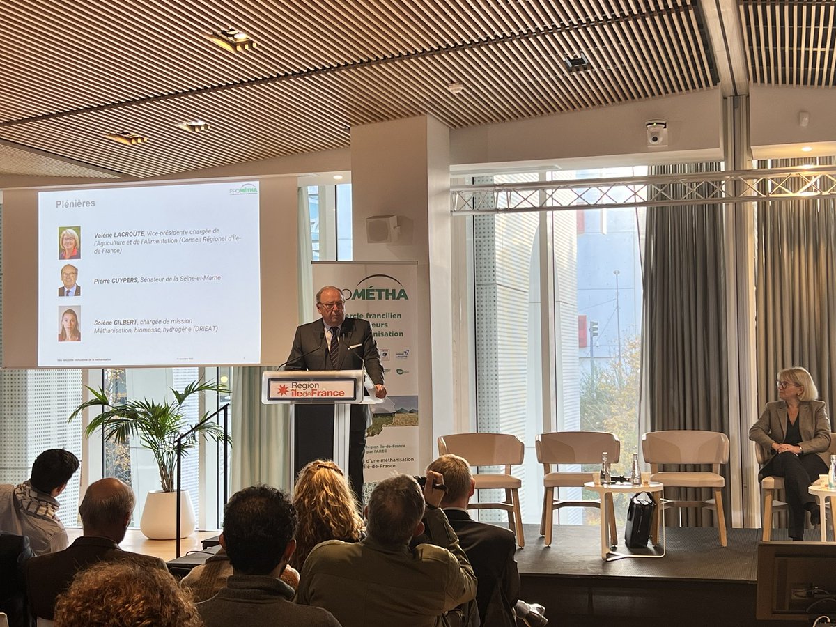 Journée <a href="/iledefrance/">Région Île-de-France</a> du cercle francilien de la #méthanisation #PROMETHA. 

<a href="/VLacroute/">Valérie Lacroute</a> <a href="/PierreCuypers77/">Pierre Cuypers</a> présentent les enjeux de la filière pour développer l’autonomie énergétique des territoires.

<a href="/ARECIDF/">AREC Île-de-France</a> <a href="/GRDF/">GRDF</a> @GRTgaz <a href="/Prefet75_IDF/">Préfecture de la région d’Île-de-France</a> <a href="/CAIDF/">Chambre d'agriculture de Région IDF</a> <a href="/ademe_IDF/">ADEME Île-de-France</a> <a href="/CDEssonne/">Département de l'Essonne</a> <a href="/Departement77/">Seine-et-Marne</a>