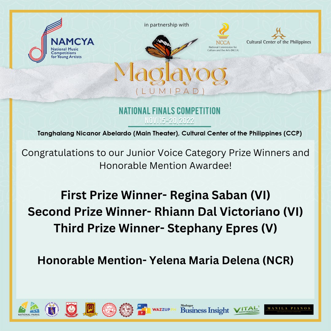 namcyaph's tweet photo. #NAMCYA2022 #galingNAMCYA #GalingMusika #MaglayogLumipad

Junior Voice Winners https://t.co/8Tzl1xEFcf