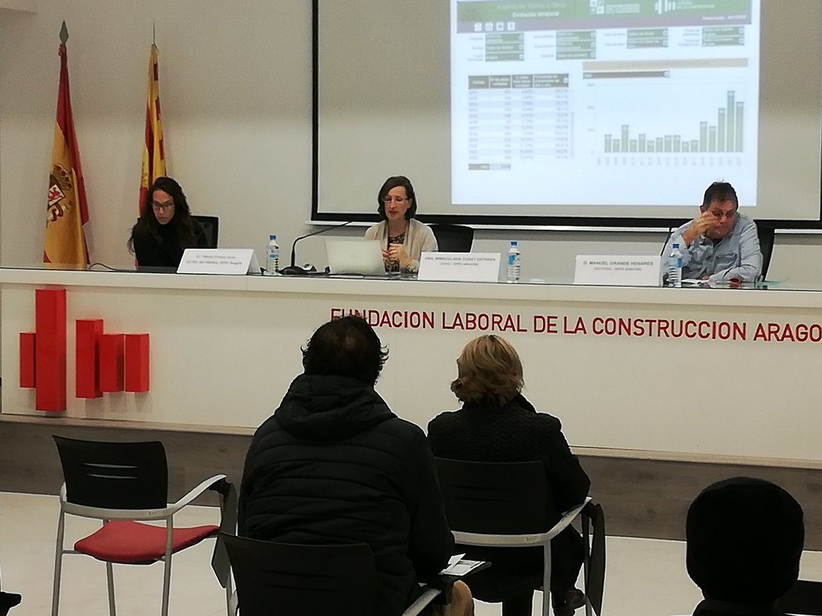 CCOOHabitat_AR's tweet photo. Los agentes sociales de OPPC Aragón con la participación de Dª Yolanda Fernando (SP MAS) y Dª María Jesús Garcia (ISSLA)
Informan de la importancia de la prevención en la construcción. https://t.co/aLQ8BncEDQ