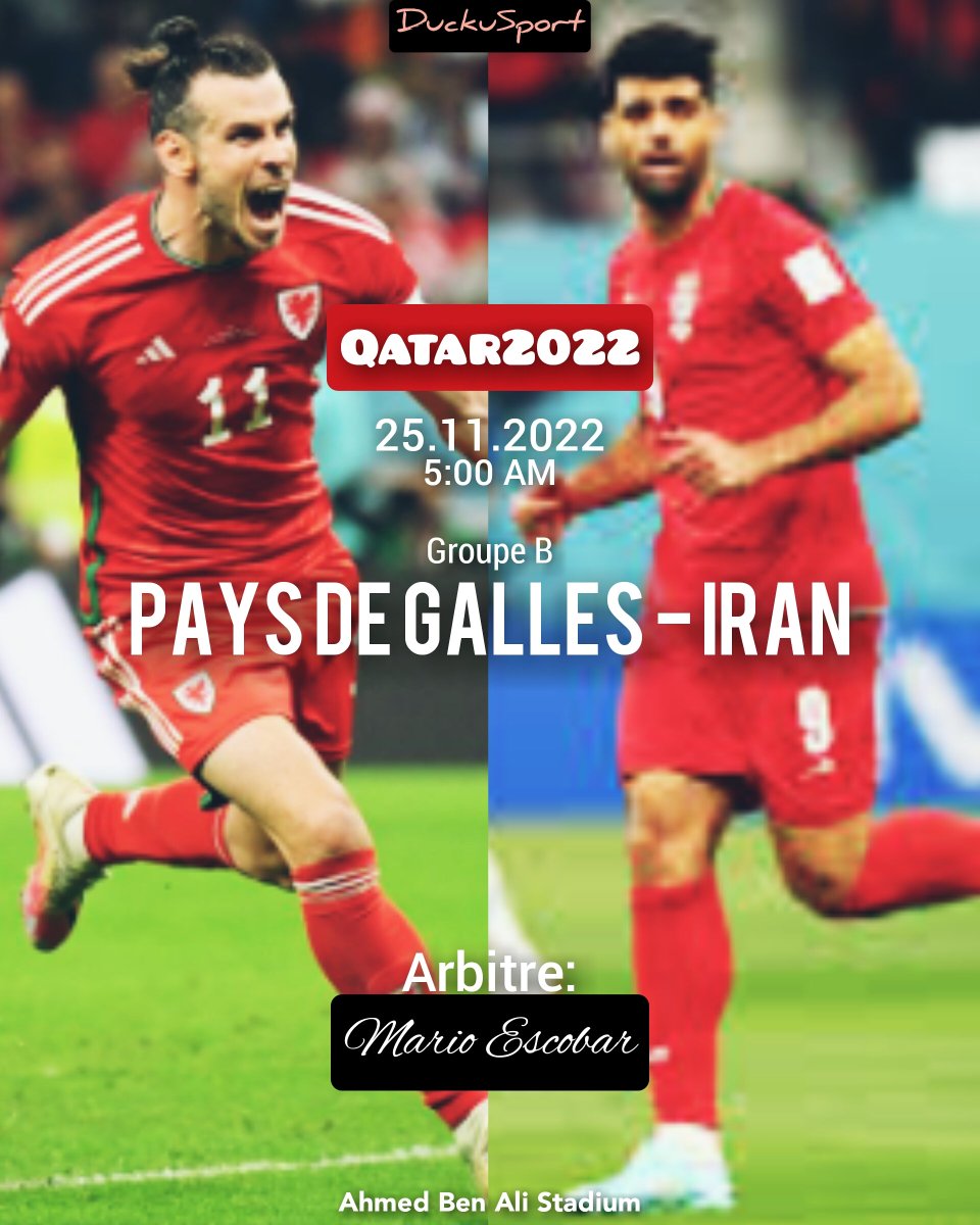 DuckuSport's tweet photo. PAYS DE GALLES - IRAN

Le XI officiel des deux équipes !
#FIFAWorldCup https://t.co/4fKUutl05M