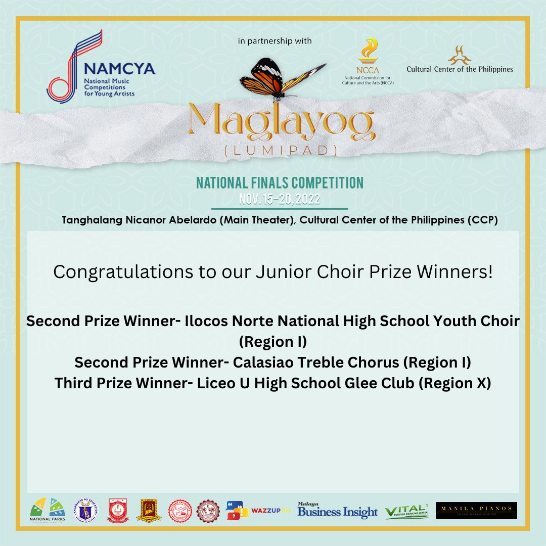 namcyaph's tweet photo. #NAMCYA2022 #galingNAMCYA #GalingMusika #MaglayogLumipad

Junior Choir Winners https://t.co/OLl8GiTWae