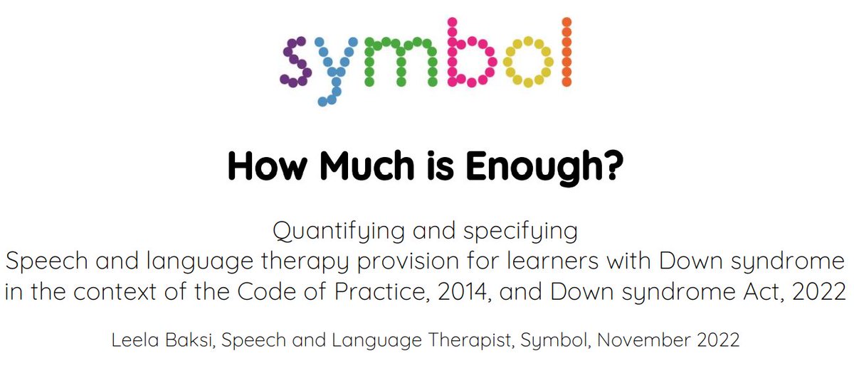 Fantastic update to ‘How Much is Enough’ #SLT guidelines #LeelaBaksi for <a href="/NDSPG/">nik</a> #DownSyndromeAct Education Evidence. It’s essential all individuals have access to consistently available #SLT from first weeks &amp; throughout #education &amp; #adulthood.  bit.ly/3hZKRAn