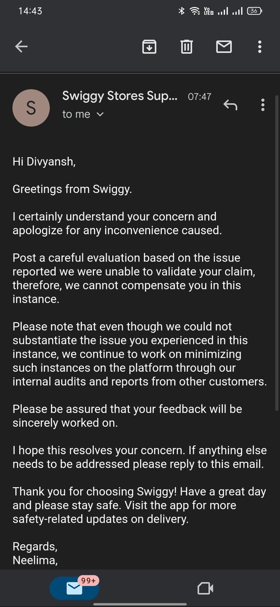 divy_rai07's tweet photo. @SwiggyCares You think I am lying Check your cctv footage @SwiggyInstamart @Swiggy https://t.co/Oe3DLskERg
