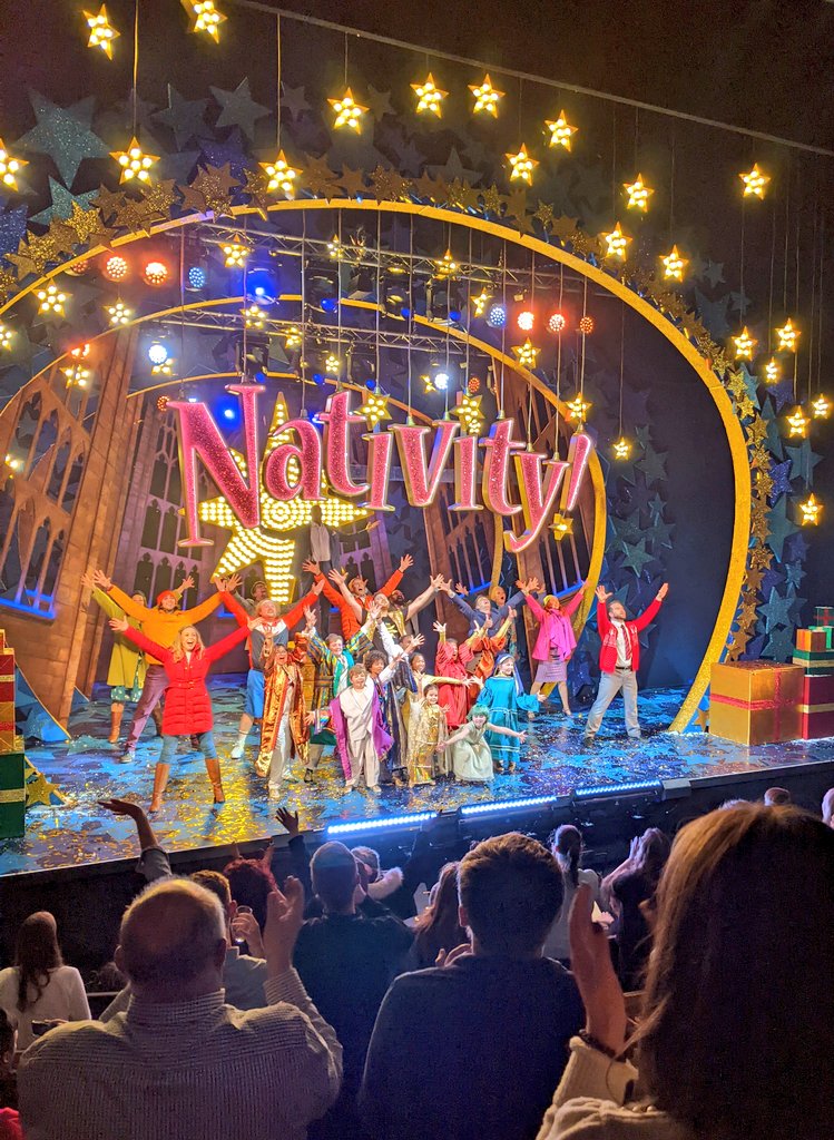 LouEaston's tweet photo. Nativity! The Musical is absolutely brilliant @BirminghamRep - what a way to kick start Christmas. The whole crowd up dancing and cheering and rightly so, this performance was full of energy and joy. I'd highly recommend ⭐⭐⭐⭐⭐ #nativityrep https://t.co/Cvpg6wVqq3