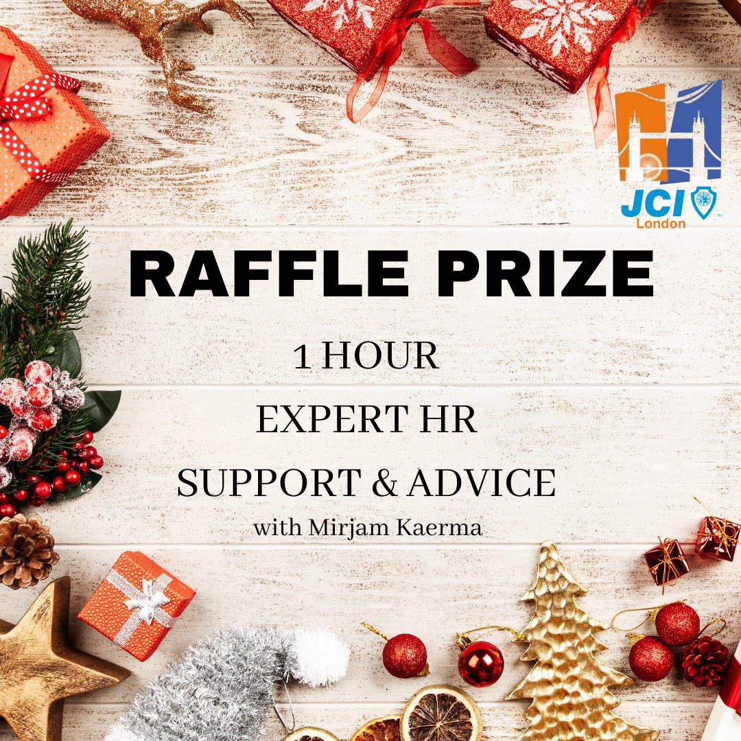 Attending our gala on 10 December?

We’ll be running a special raffle at the event and you’ll have the chance to win a variety of professional services, including an hour of expert HR support and advice over a cup of coffee with JCI London President, Mirjam Kaerma!

#winning