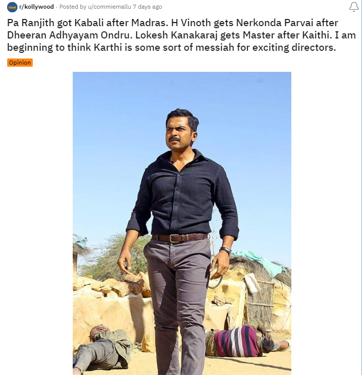 RaunaqMangottil's tweet photo. Saw this reddit post last week about @Karthi_Offl &amp; out of 24 films in his career, Karthi has worked 6 times with 1st time directors whose career graph 📈after the collab

Is he really a Kingmaker, or is this all coincidence?

New @fullyfilmy_offl video: https://t.co/Hq4ouBpKqj https://t.co/IKWxTLoYoa