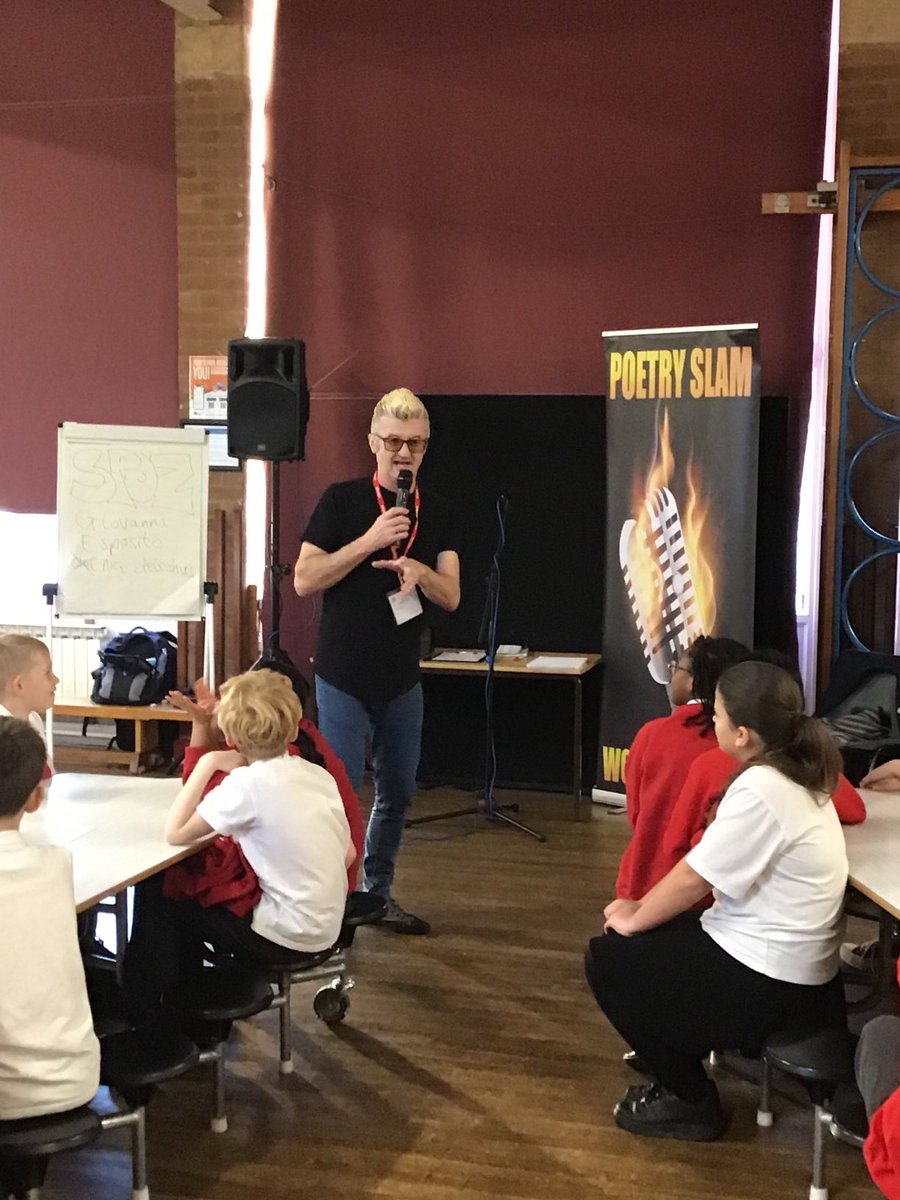 The children in year 6 are so excited to welcome SPOZ, our poet leading the Poetry Slam workshop today! <a href="/NorthManorAcad/">Northfield Manor Academy</a> <a href="/TomHullNMA/">Tom Hull</a>