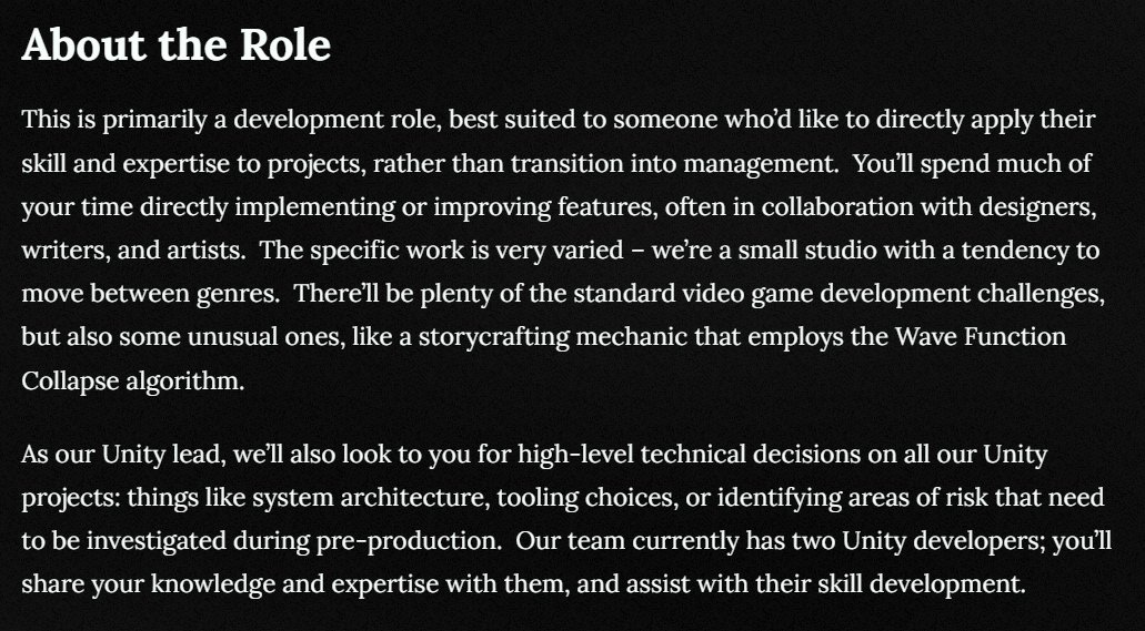 We're looking for a Lead Unity Developer!

✅ A permanent
✅ Full-time
✅ Remote position

Full job ad in thread. Applications will be open until we find the right candidate. 

Please RT!