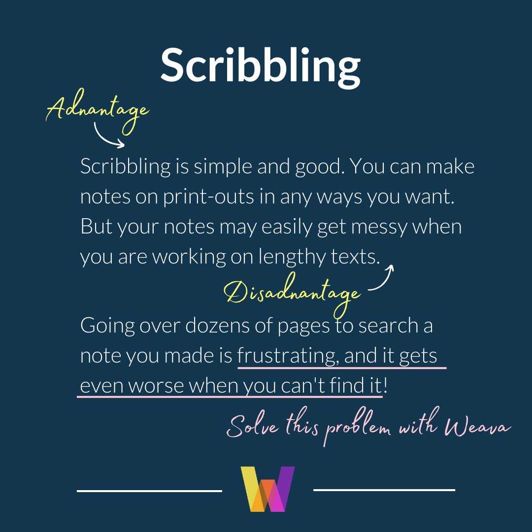 weavatools's tweet image. Scribbling is a simple and easy way to make notes, but it can get messy very easily. This is when you need a tool like Weava to stay organized.