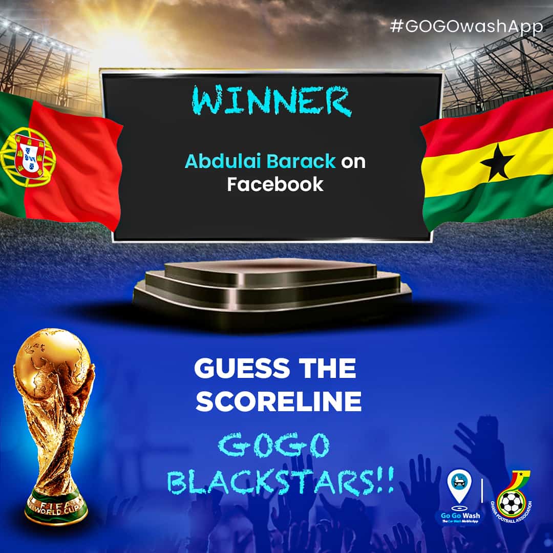 gogowashghana's tweet photo. Congratulations to our winner, Abdulai Barack (who won on Facebook).🥳
PS: Follow @GogoWashGhana for more giveaways!
#GoGoWashIsComing https://t.co/RCUuUtJzVL